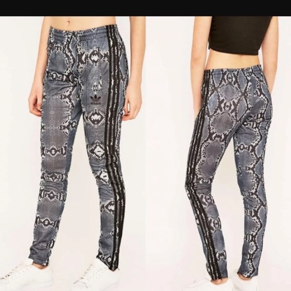EUC Adidas firebird track pants snake python S